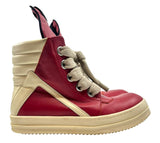 Rick Owens Geobasket Jumbo Lace High Carnelian Milk No Insole