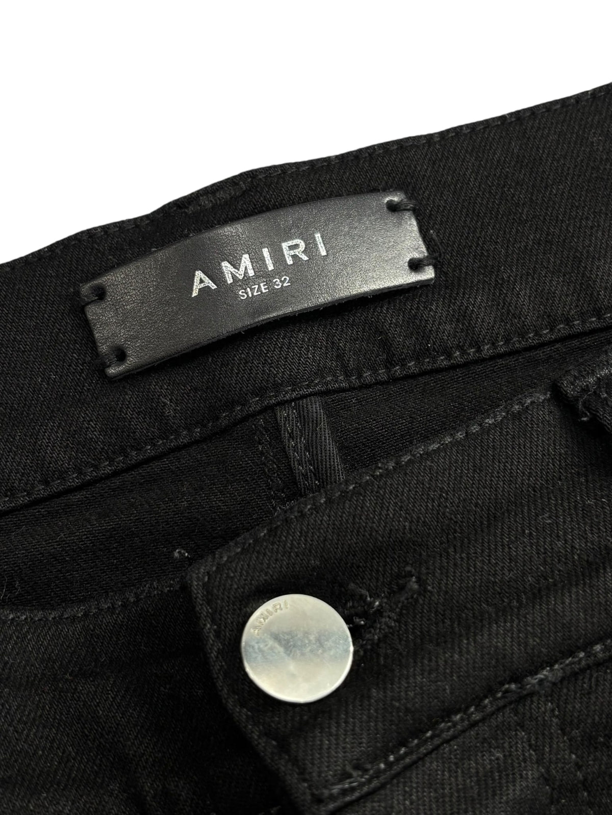 Amiri Mx1 Paisley Ribbed Denim Black