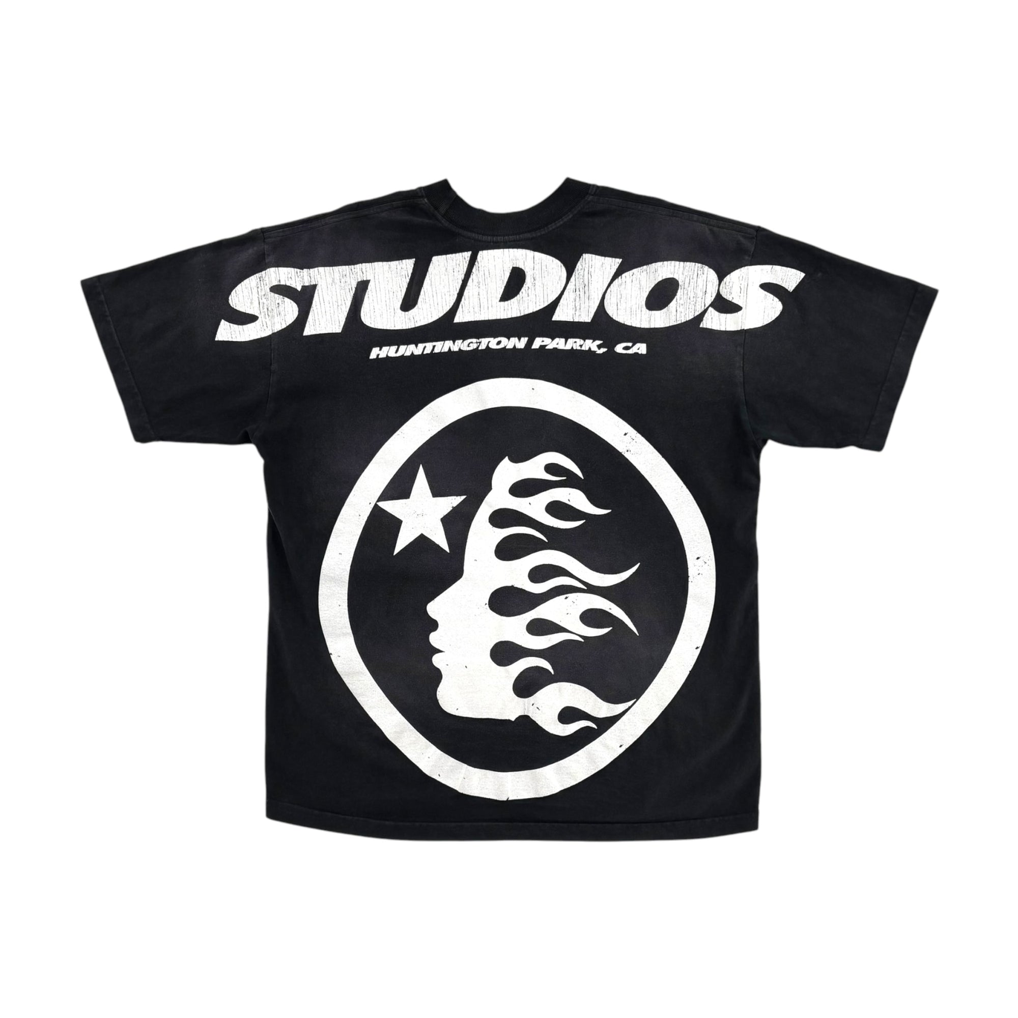 Hellstar Cartoon Logo Glitter Logo T-shirt Black