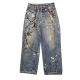 Acne Studios Vintage Chain Detail Loose Jeans Blue