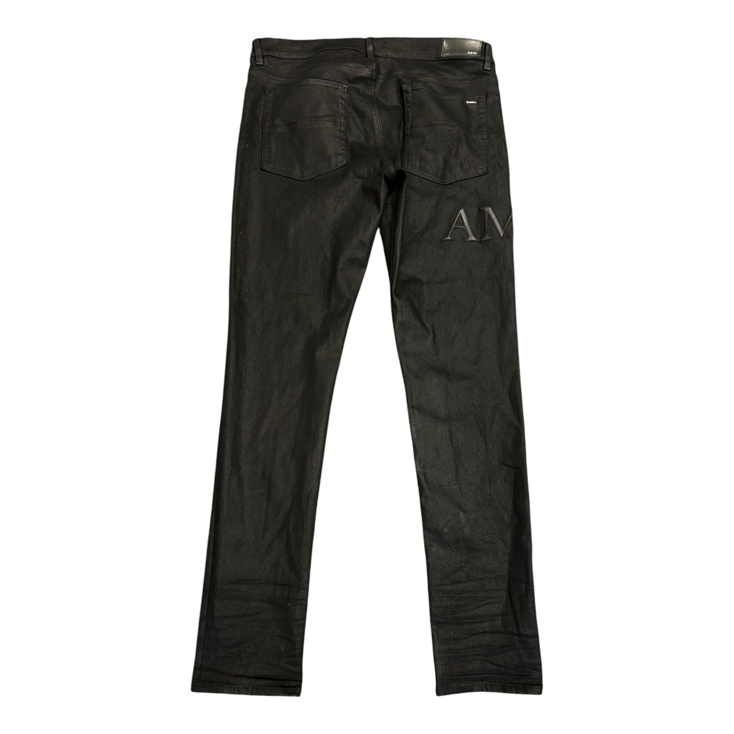 Amiri Waxed Skinny Jean Black Leg Patch