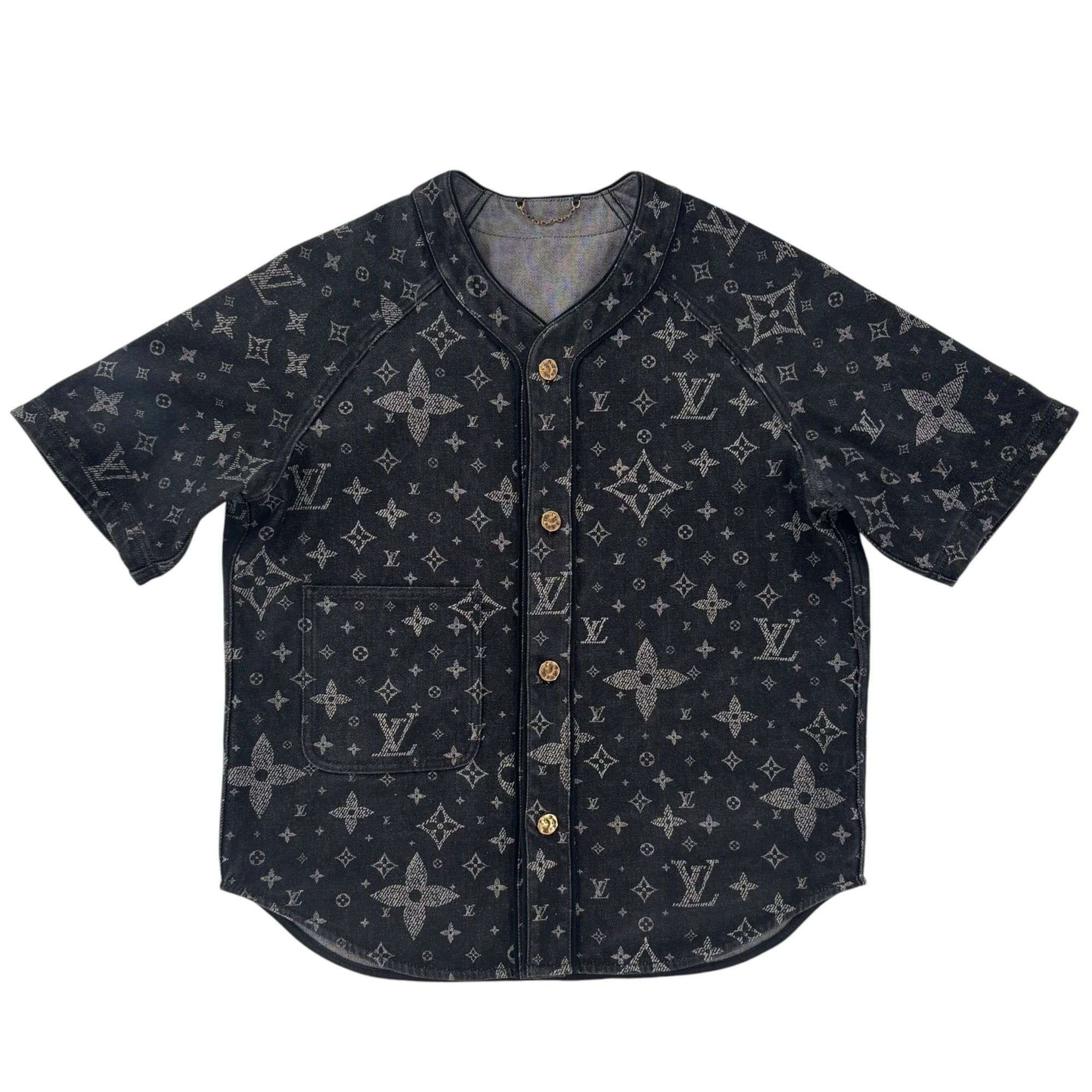 Louis Vuitton Monogram Denim Baseball Jersey Black