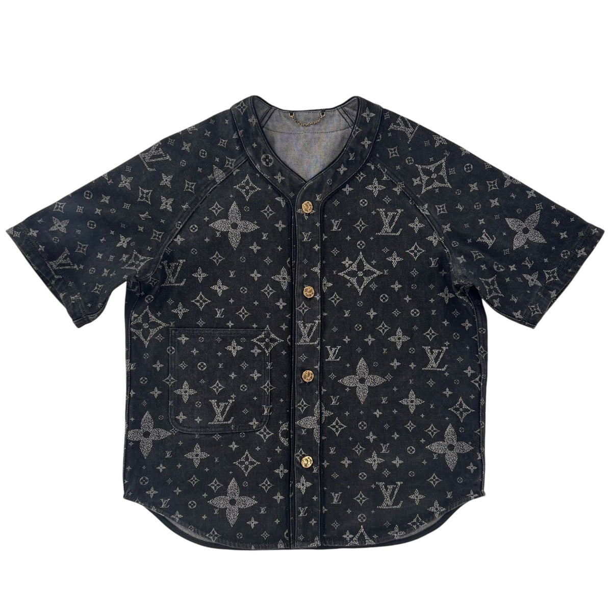 Louis Vuitton Monogram Denim Baseball Jersey Black
