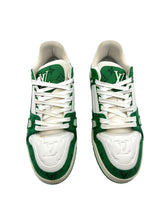 Louis Vuitton Trainer Green Monogram Denim White