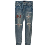 Amiri Logo Patch Ribbed Denim Brown
