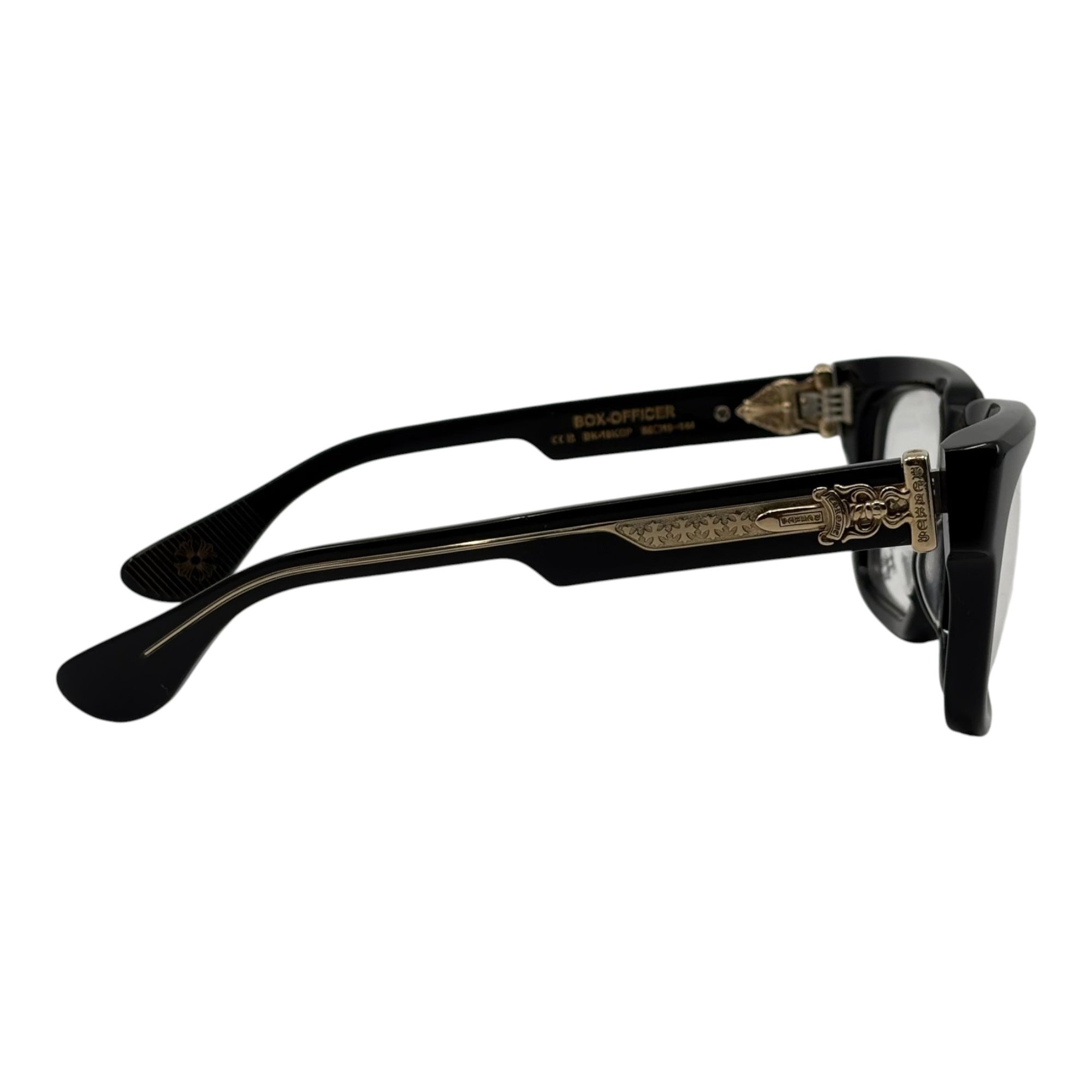 Chrome Hearts Box Officer Glasses Black Gold