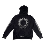 Chrome Hearts Horse Shoe Floral Hoodie Black