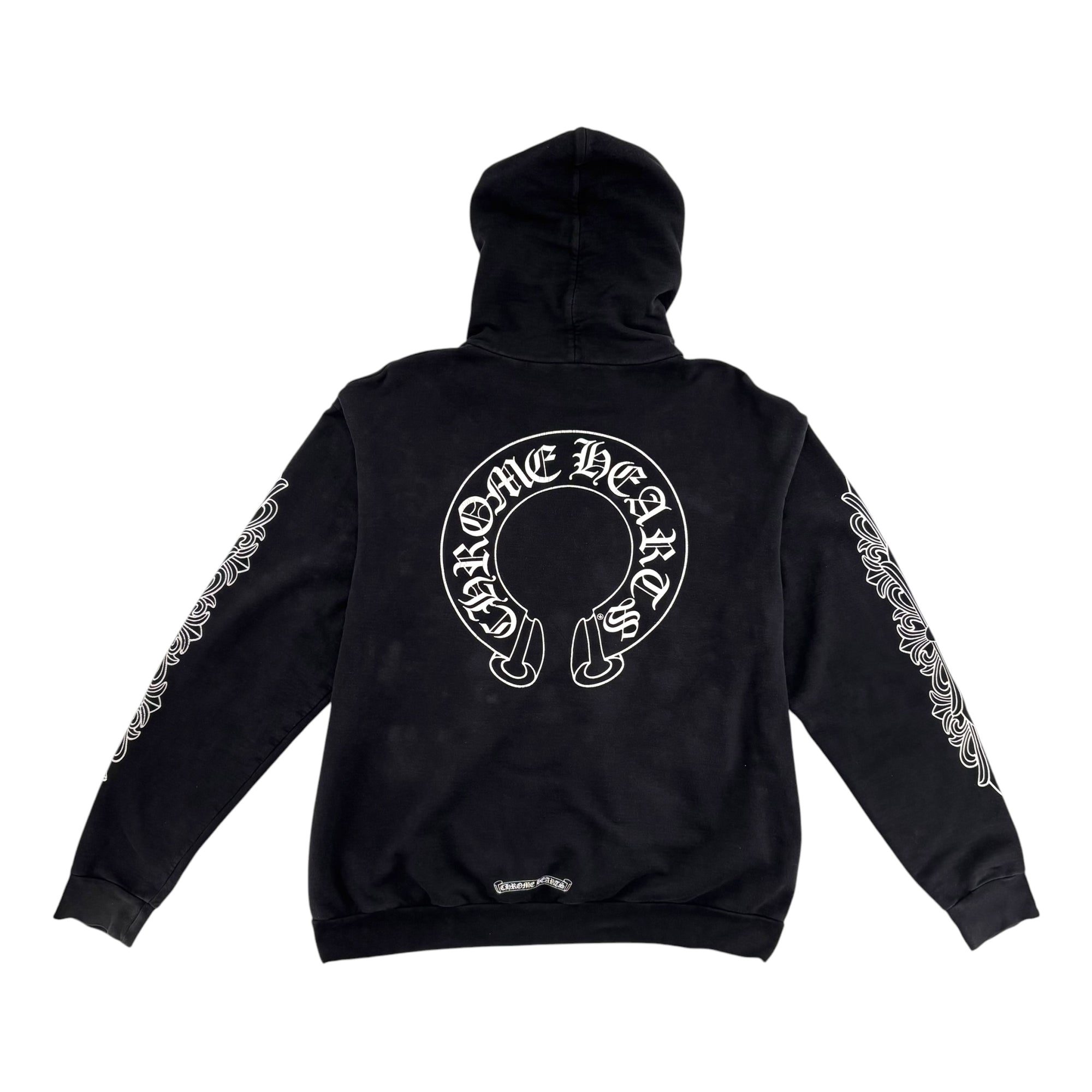 Chrome Hearts Horse Shoe Floral Hoodie Black