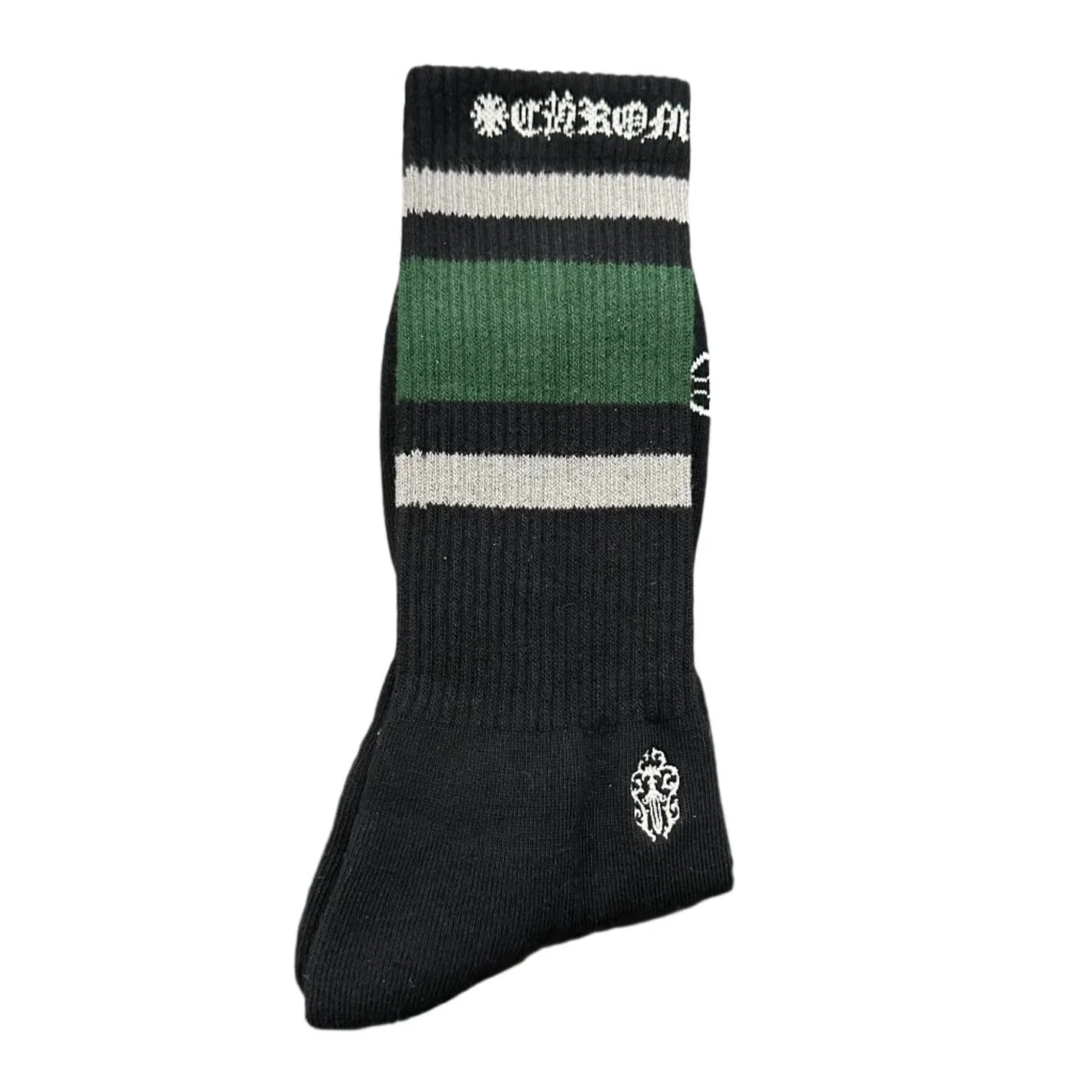 Chrome Hearts Stripe Socks Green Black