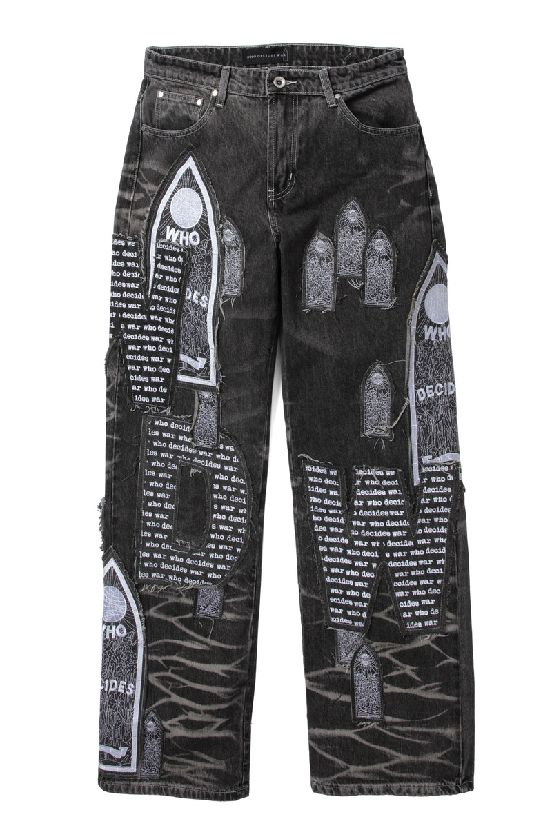 Who Decides War Motif Jeans "Grey"