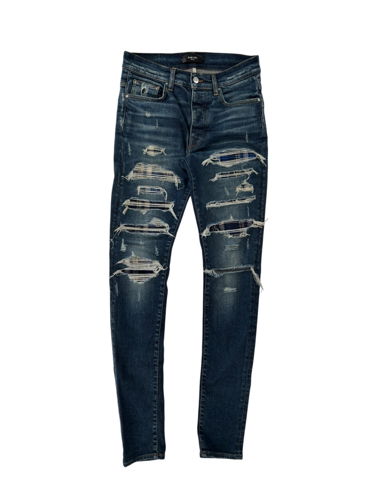 Amiri Plaid Thrasher Skinny Jean Deep Classic