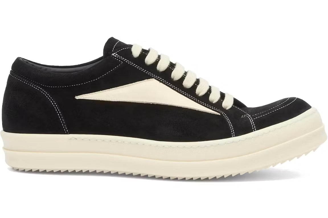 Rick Owens Vintage Low Sneaker Suede Black Milk