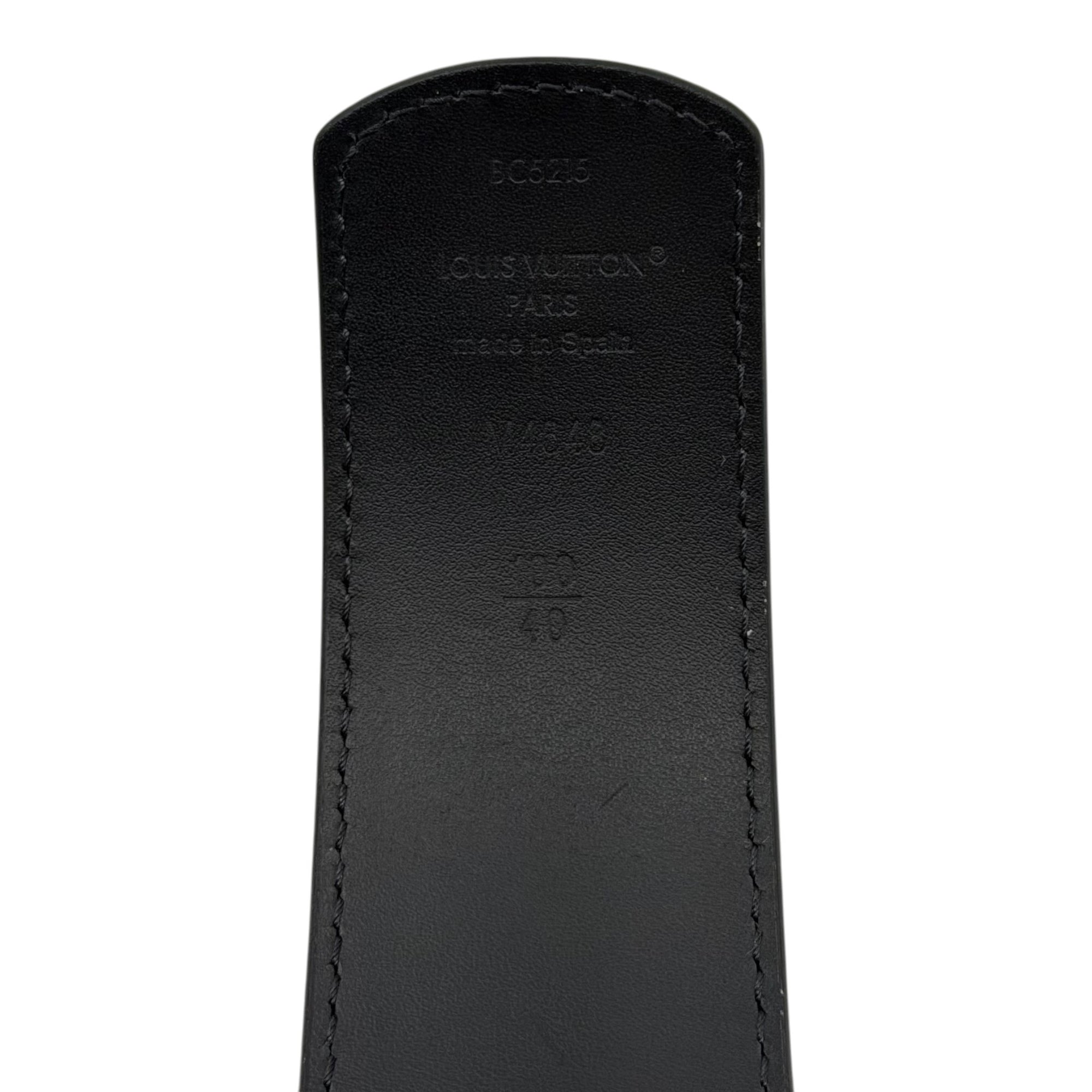 Louis Vuitton LV Dimension Drift Flower Studs 40mm Reversible Belt Black Silver