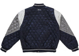 Supreme Champion Quilted Satin Varsity Jacket Navy