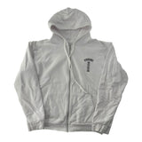 Chrome Hearts T-Bar Logo Zip Up Hoodie White