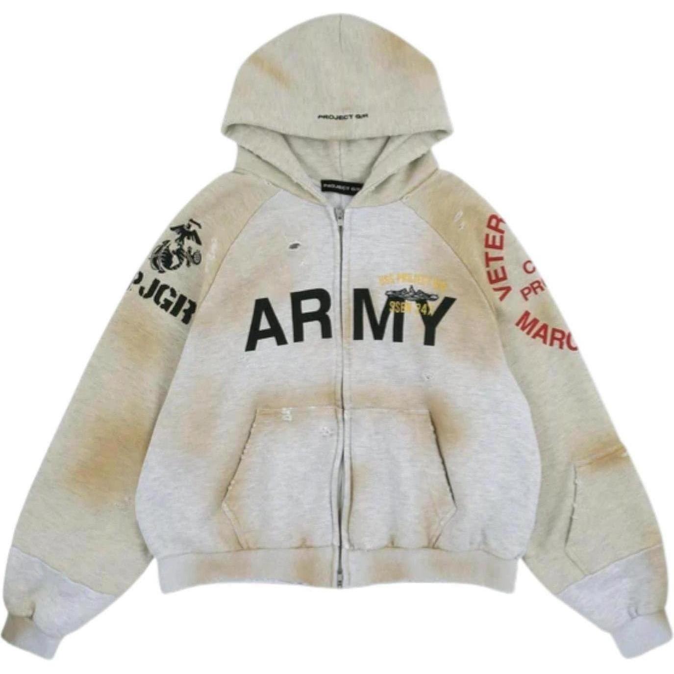 Project G/R Reconstructed Zip Up Hoodie &quot;Grey&quot;