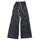 Rick Owens Waxed Cargobelas Black Pants