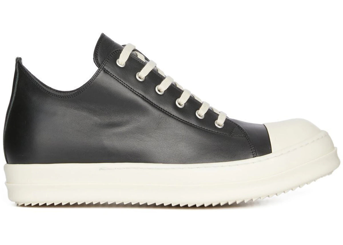Rick Owens Concordians Low Sneaks Full Grain Cow Leather Black Milk