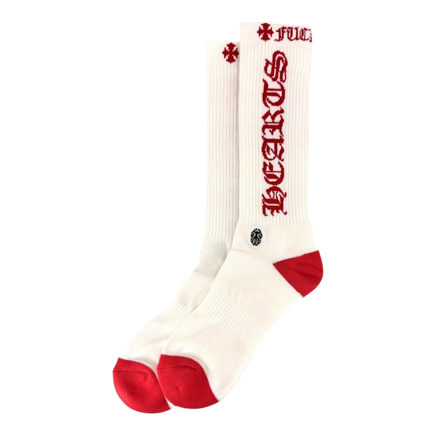 Chrome Hearts Vertical Logo Single Pair Sock White Red