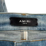 Amiri MX1 Blue Jeans Black Ribbed