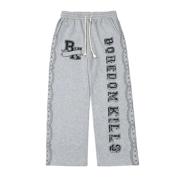 Boredom Kills BK University Sweatpants Heather Grey