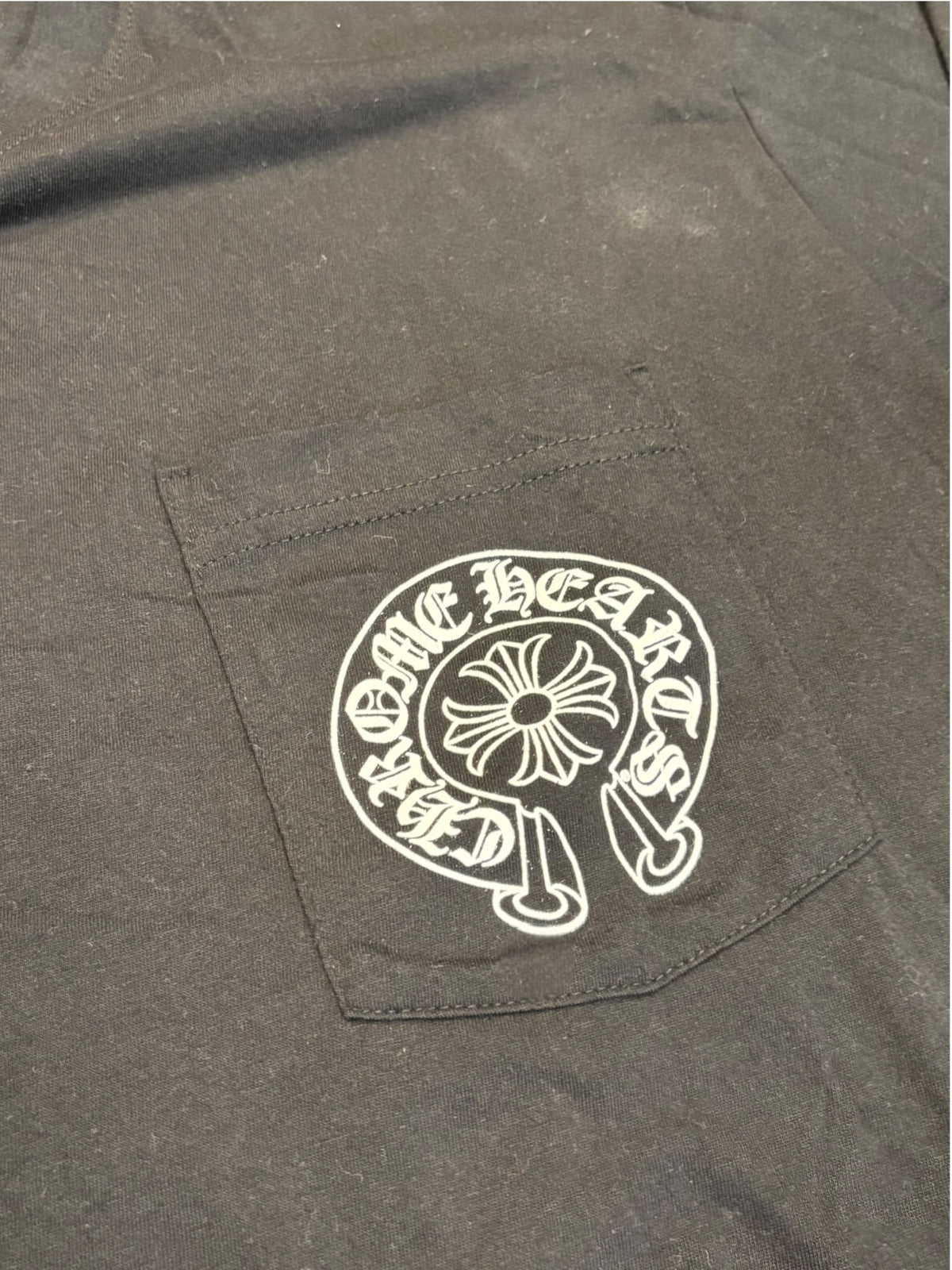 Chrome Hearts Horseshoe Floral Long-Sleeve Pocket Tee Black