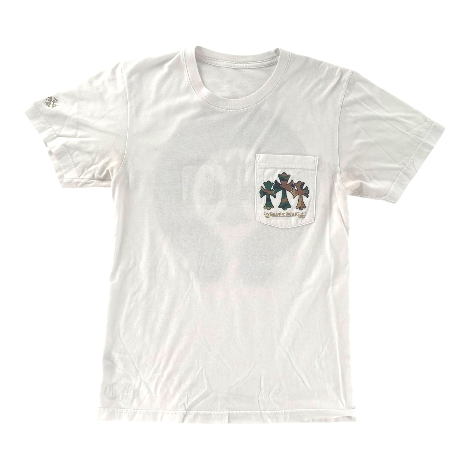 Chrome Hearts Triple Cross Horseshoe Logo Pocket Shirt White Camo