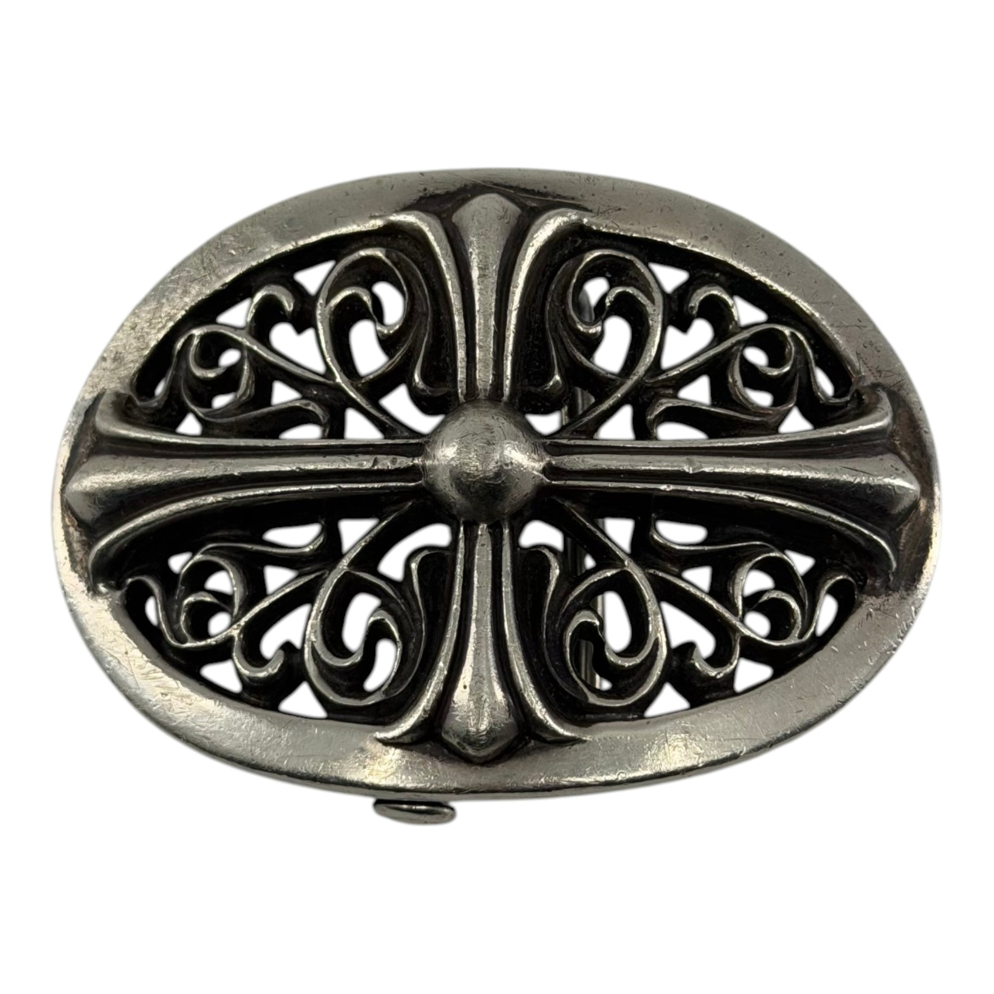 Chrome Hearts Silver Oval Cross Buckle