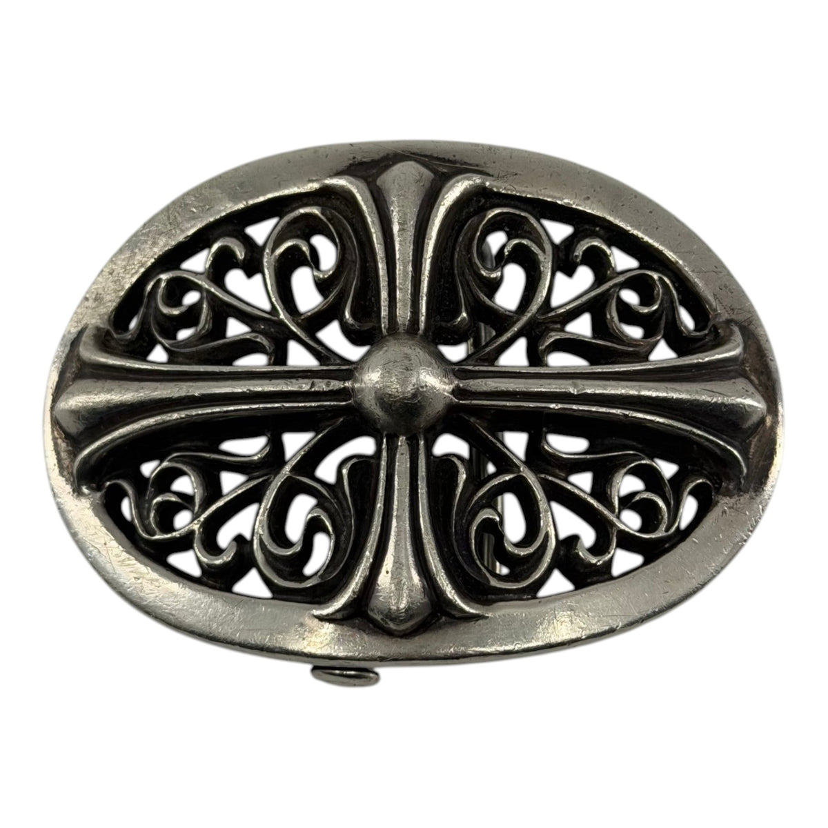 Chrome Hearts Silver Oval Cross Buckle