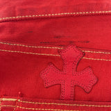Chrome Hearts 16 Patch Jeans Red