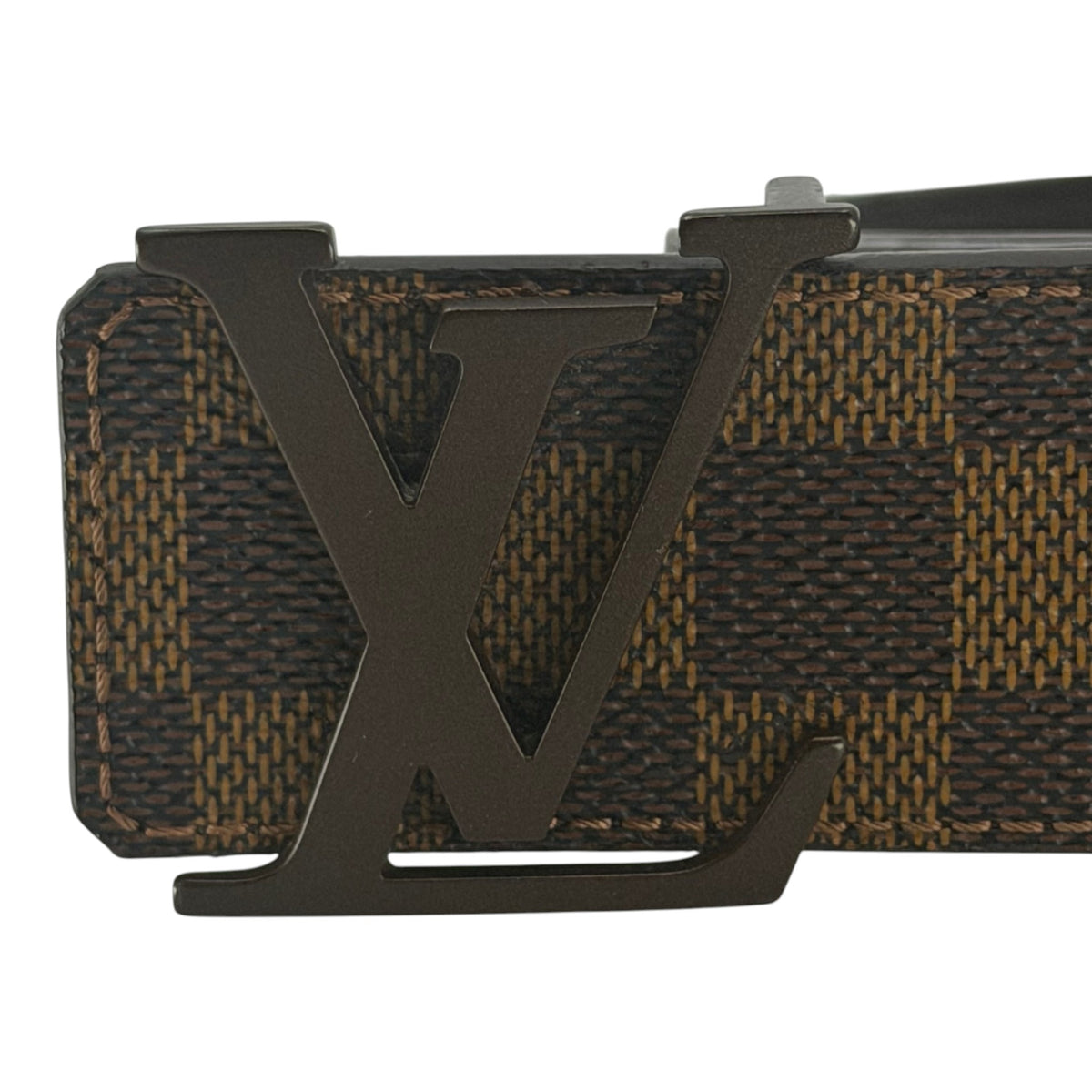Louis Vuitton LV Initiales Damier Ebene Belt Brown
