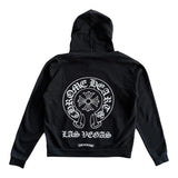 Chrome Hearts Las Vegas Horseshoe Logo Zip Up Hoodie Black