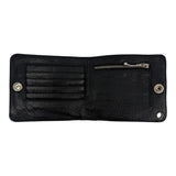Chrome Hearts 1 Snap Fleur de Lis Button Leather Wallet Black