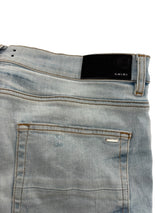 Amiri Embroidered Logo Distressed Jeans Lightwash