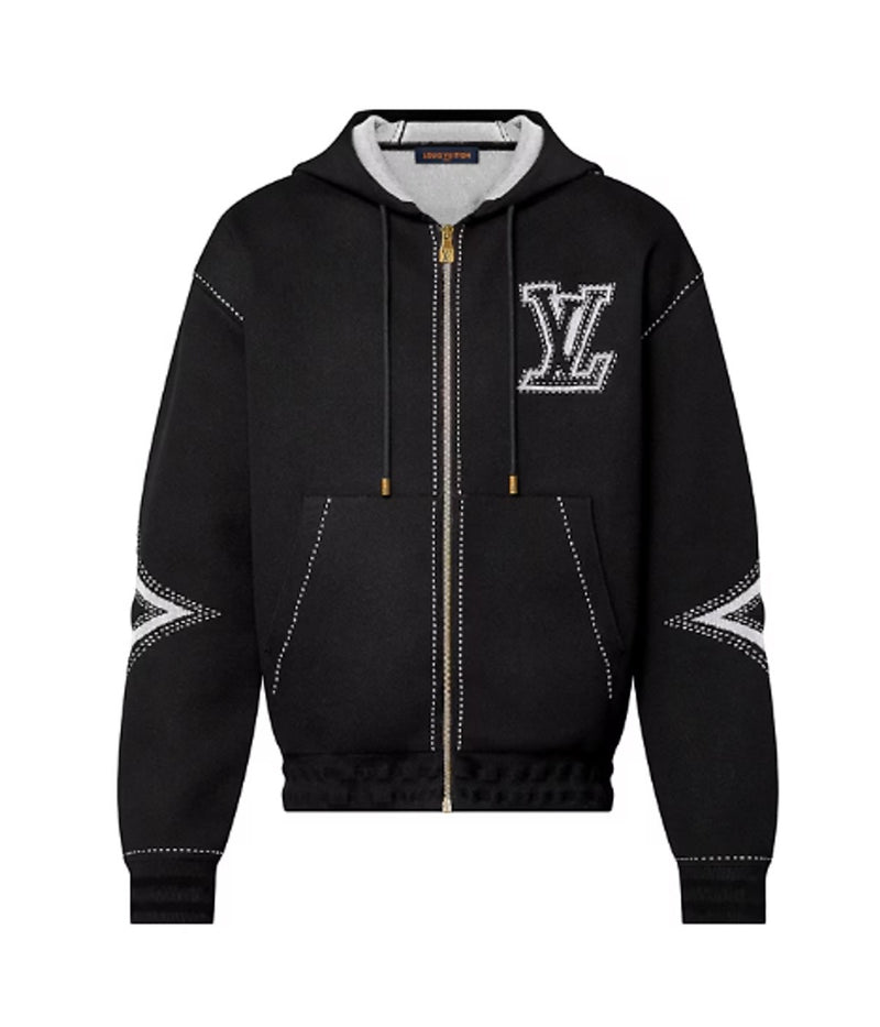 Louis Vuitton Graphic Intarsia Zip-Up Hoodie