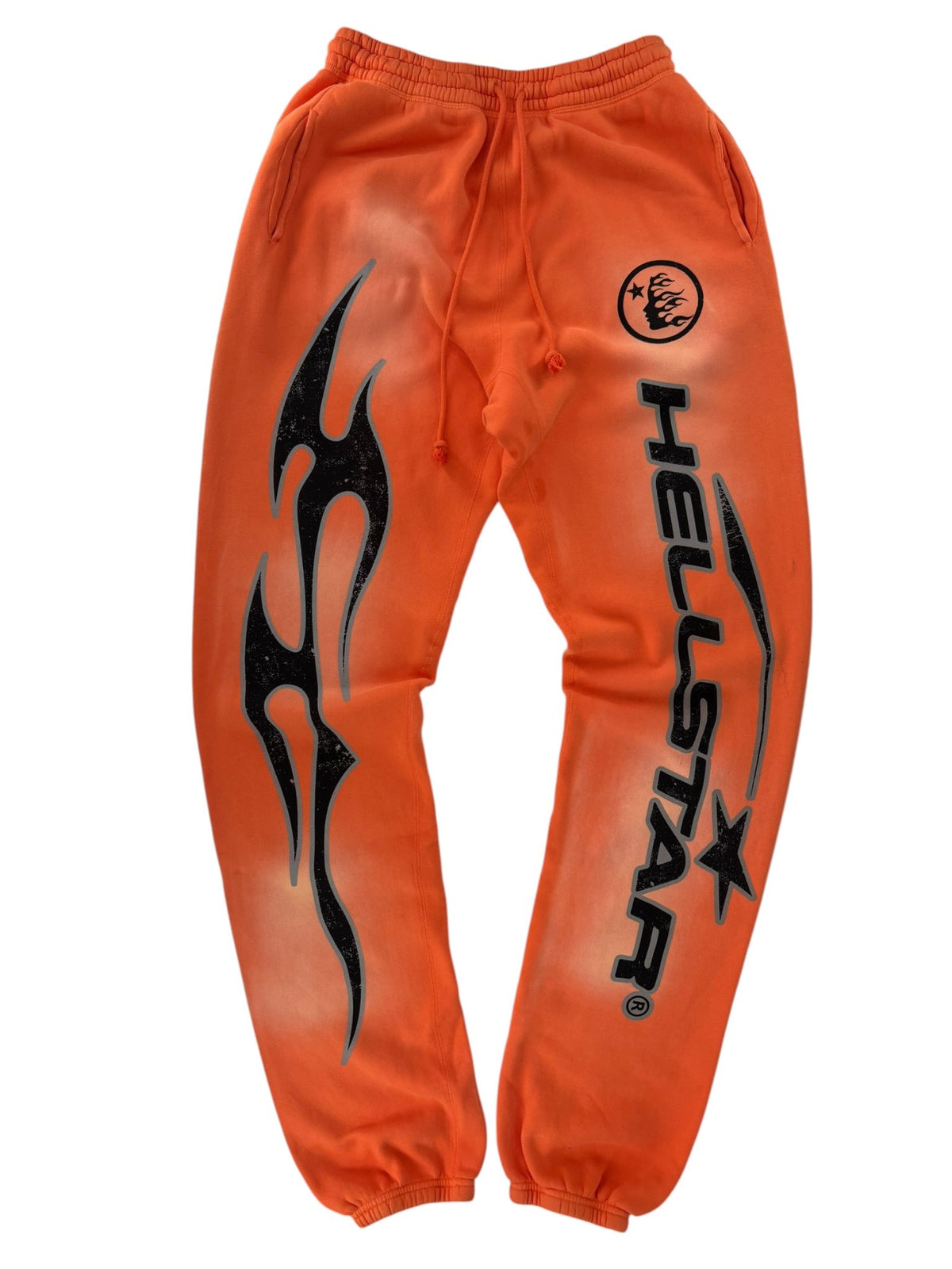 Hellstar Fire Orange Closed Elastic Bottom Sweatpants Orange Dye