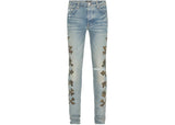 AMIRI Camo Bones Denim Jean Clay Indigo