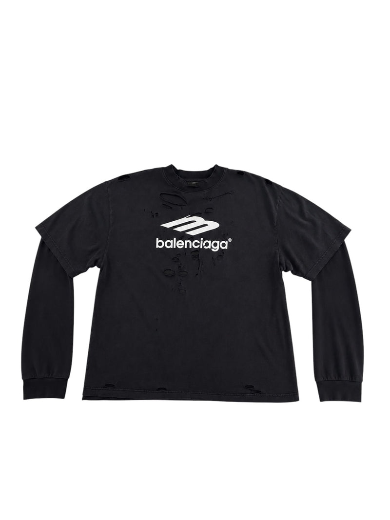 Balenciaga Double Layered Longsleeve Tee Black