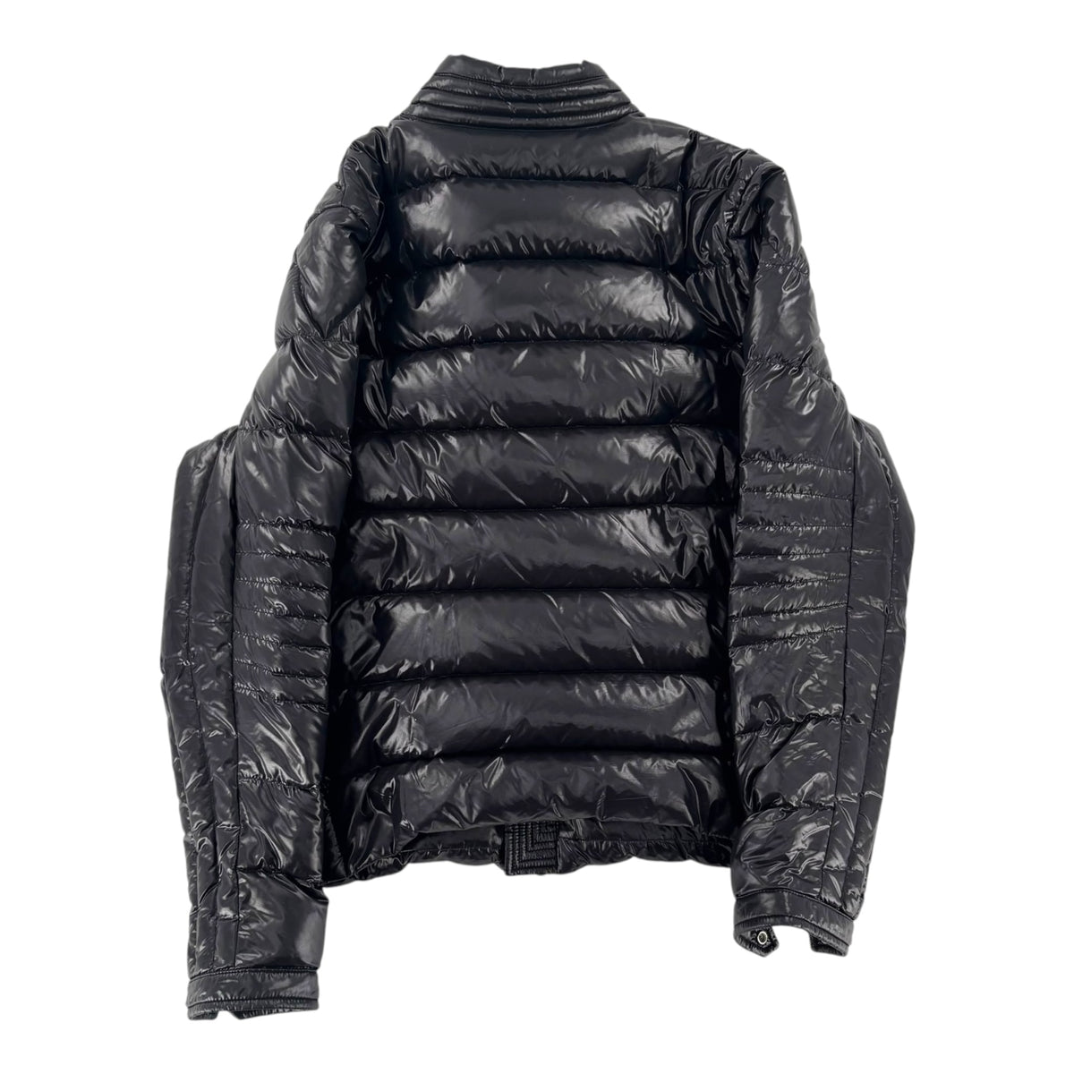 Moncler Logo Zip Puffer Coat Black
