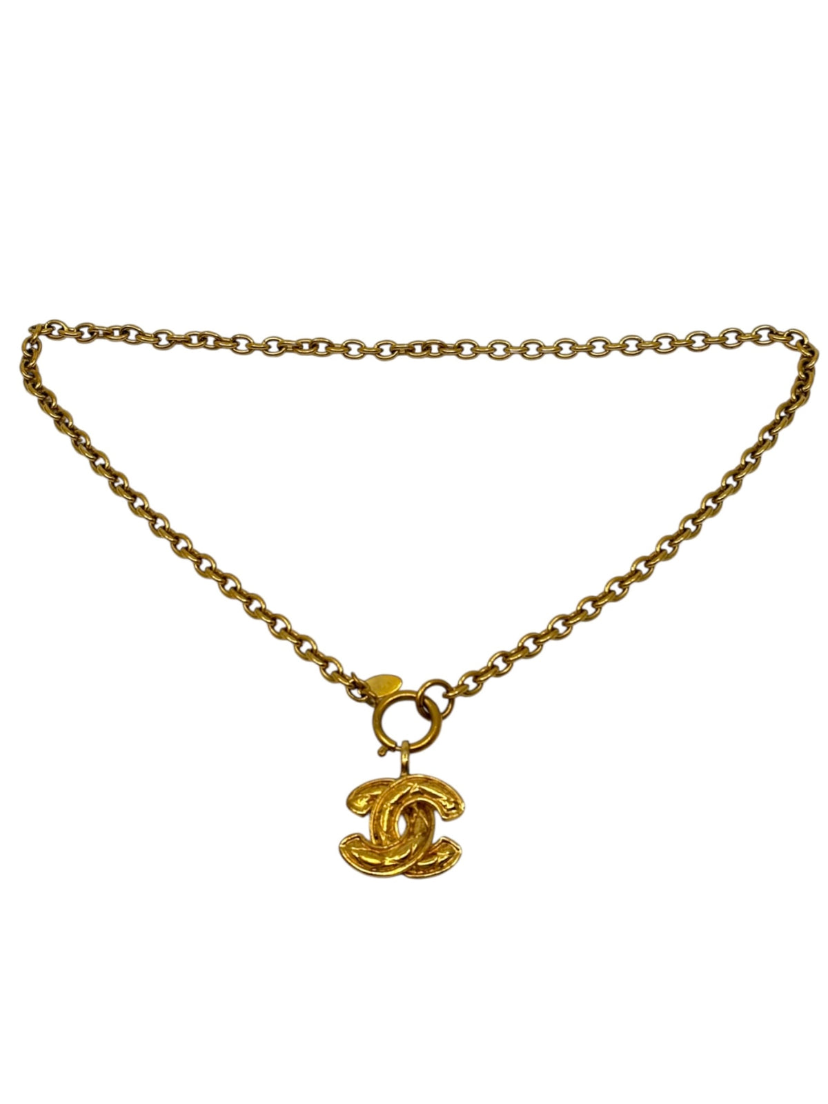 Chanel Vintage CC Pendant Necklace Gold