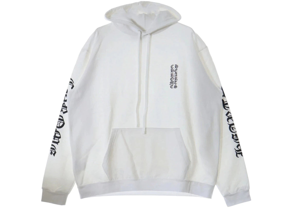 Chrome Hearts Vertical Logo Hoodie White