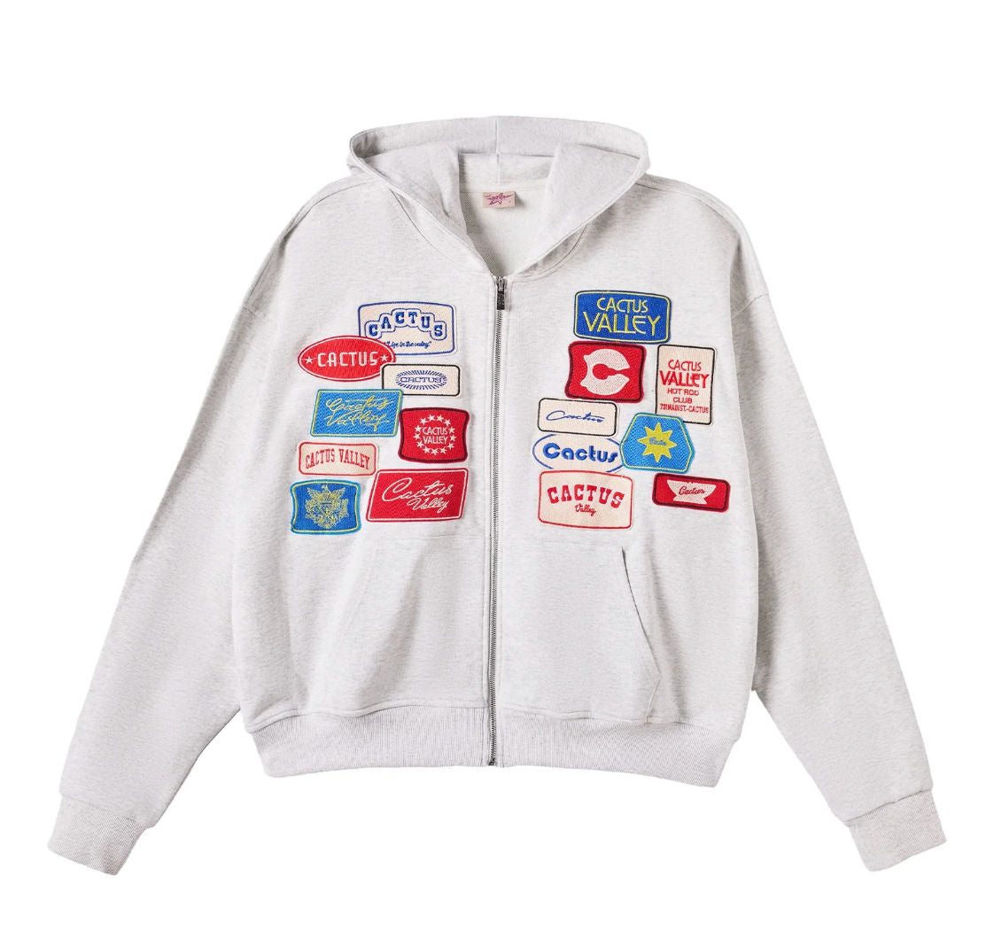Cactus Valley Roadside Zip Hoodie Grey