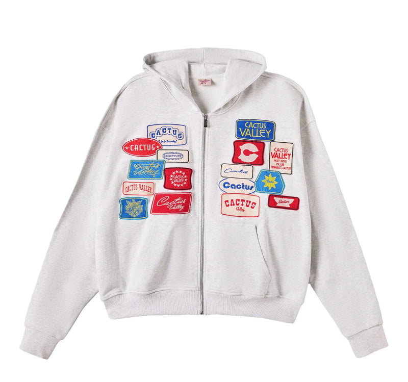 Cactus Valley Roadside Zip Hoodie Grey