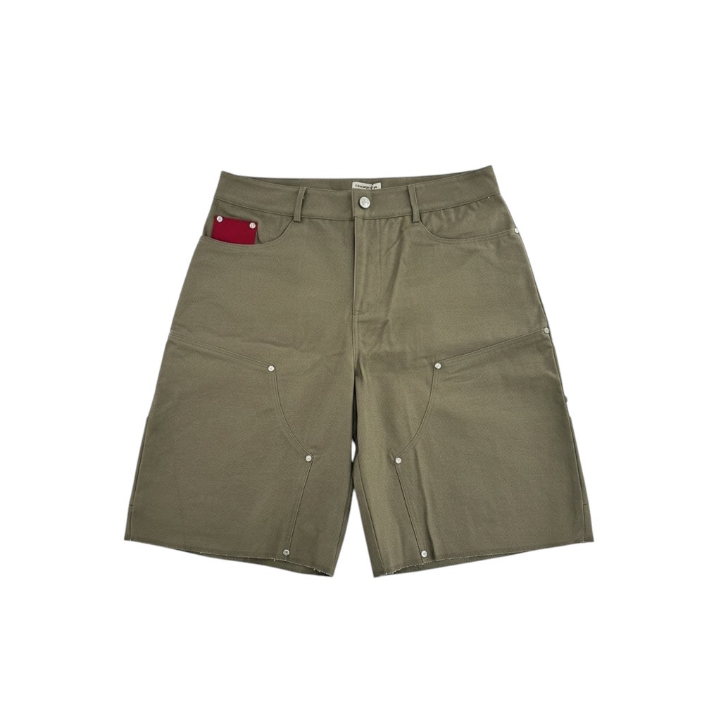 Commons Canvas Double Knee Shorts Green