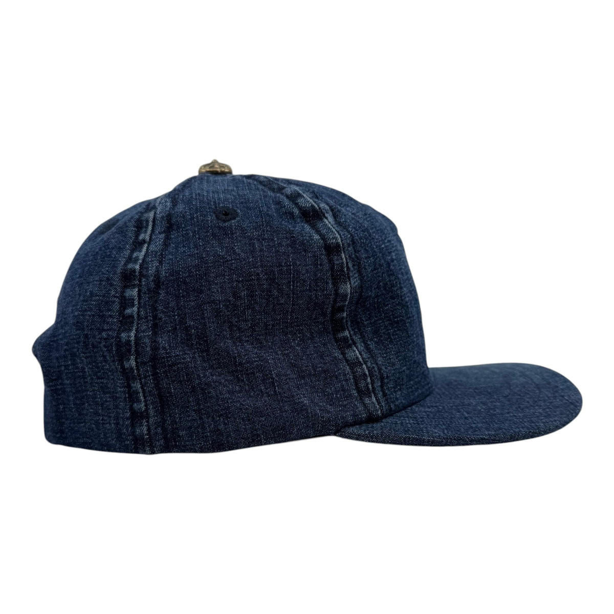 Chrome Hearts Dagger Embroidered Silver Button Cap Denim