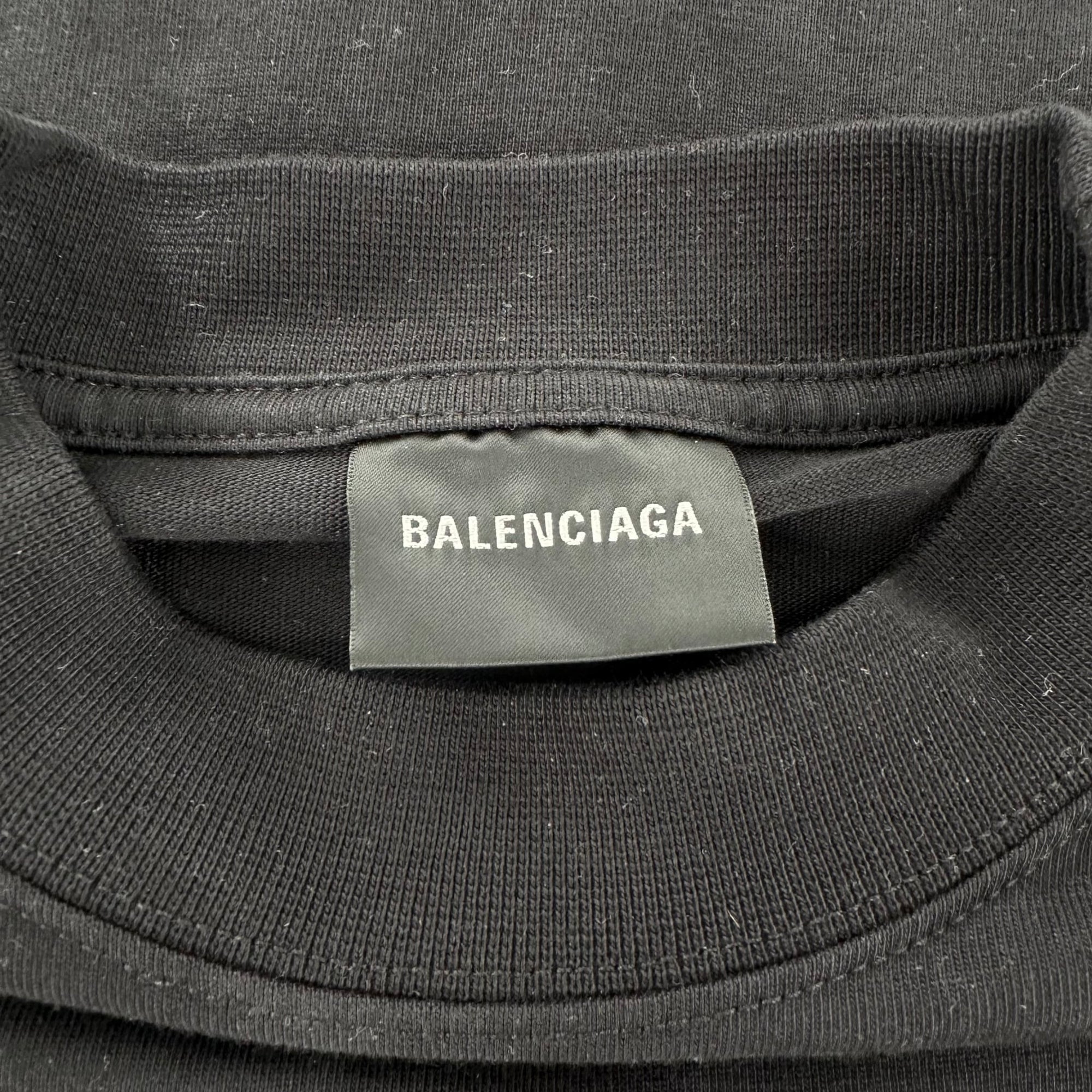 Balenciaga Back Flip Logo Tee Black
