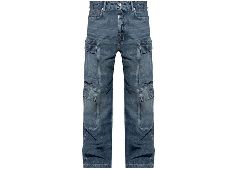 Rick Owens DRKSHDW Double Cargo Jeans Washed Indigo
