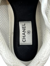 Chanel CC Logo Sneaker White Silver