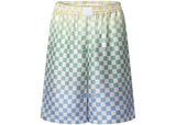 Louis Vuitton Damier Gradient Printed Silk Shorts Multicolor