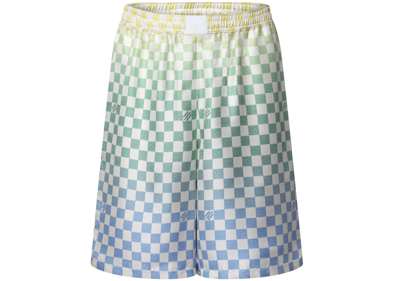 Louis Vuitton Damier Gradient Printed Silk Shorts Multicolor